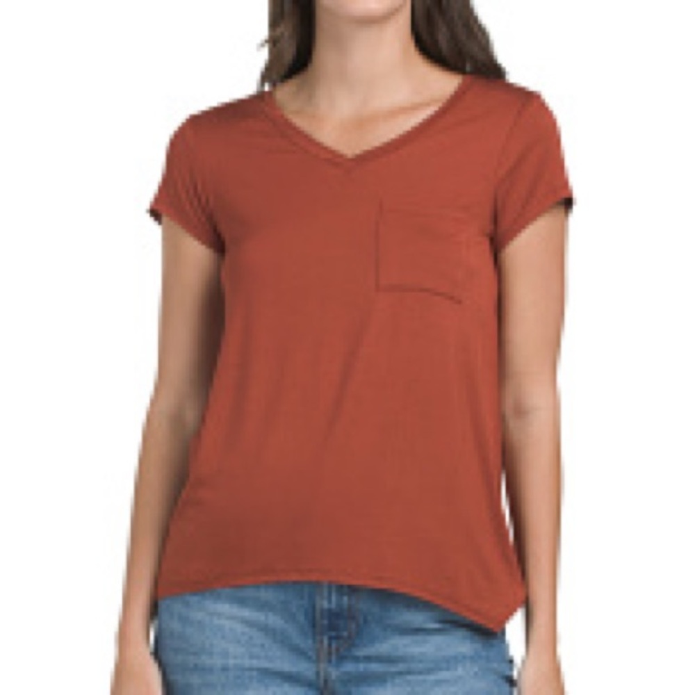 Cable & Gauge Short Sleeve Rust Top